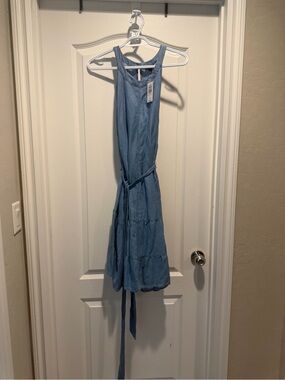 torrid Light Blue Denim-Look Sleeveless Midi Dress